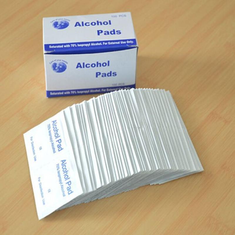 100 stks Antiphlogosis Isopropyl Alcohol Wattenstaafjes Pads Veeg Antiseptische Huid Reiniging Zorg