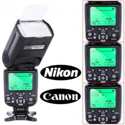 Dual Canon E-TTL/Nikon I-TTL Speedlite flitser richtgetal 56