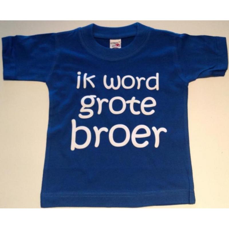 Ik word grote broer tshirt of longsleeve, slab, knuffel