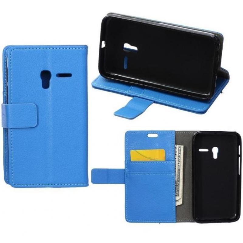 Litchi Cover wallet case hoesje Alcatel One Touch Pixi 3 4.