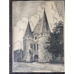 Originele potloodtekening Kampen H. Estgerbuh (1879-1959)