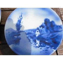 Drie wandborden blauw Villeroy