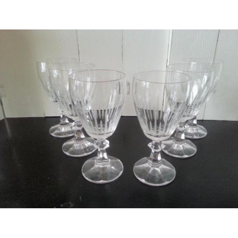 6x kristal vintage wijnglas