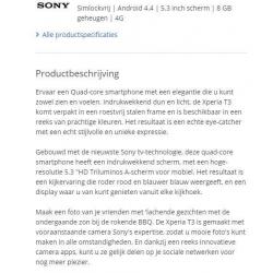 Sony T3 Xperia mobiele telefoon