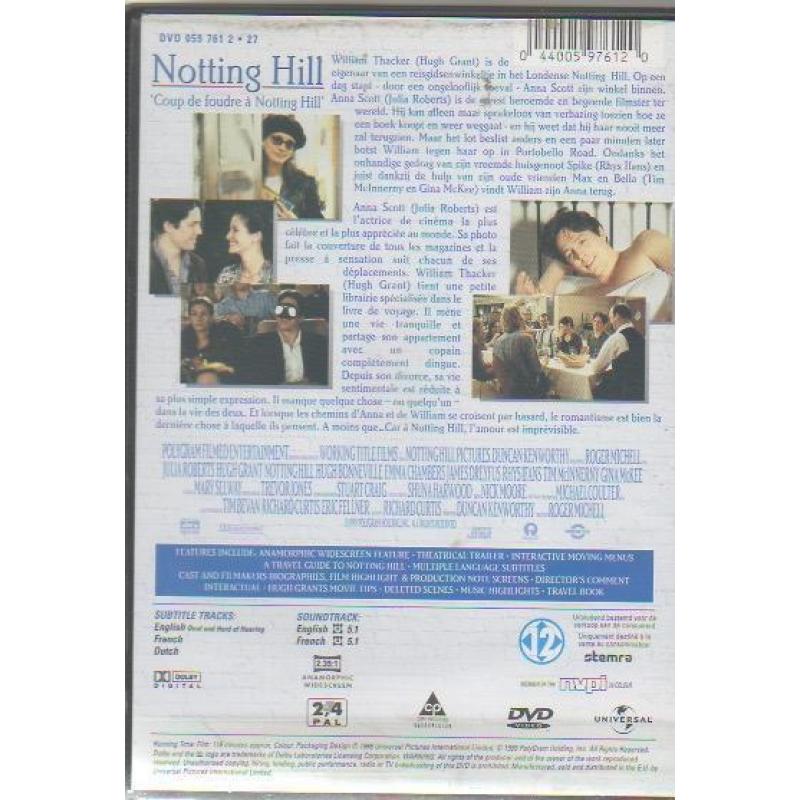 dvd Notting Hill - Classic met Julia Roberts en Hugh Grant