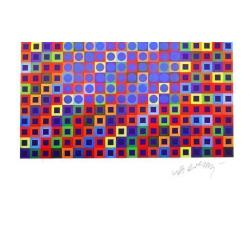 Victor Vasarely-Zebegen-Offset Print-Hand Gesigneerd