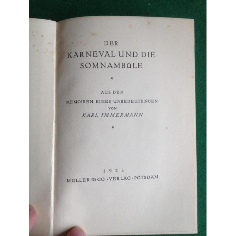 Karl Immermann "Der Karneval und die Somnambüle" 1923