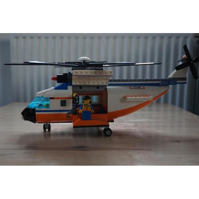 Lego city 7738 kustwacht helikopter met reddingsboot en haai