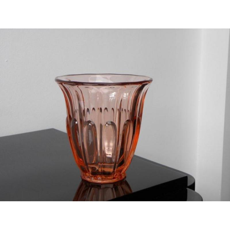 Art deco vaas val st lambert, Helvete peach/orange