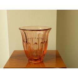 Art deco vaas val st lambert, Helvete peach/orange