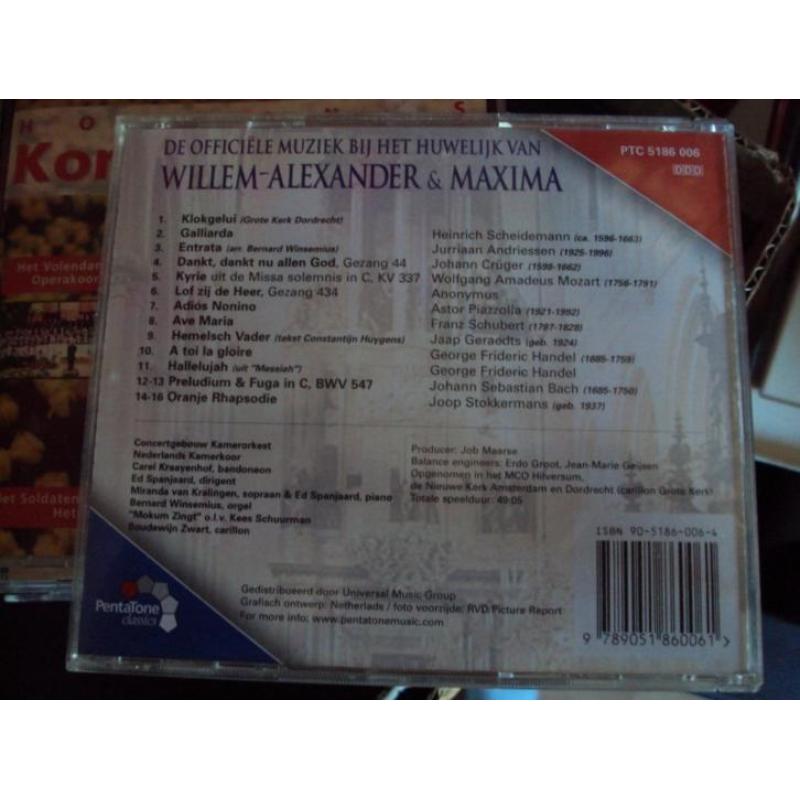 cd Willem Alexander en Maxima huwelijksmuziek(Z14-86)