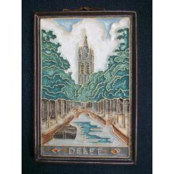 Delft cloisonne tegel Delft porseleinen fles 15 x 10 x 1 cm