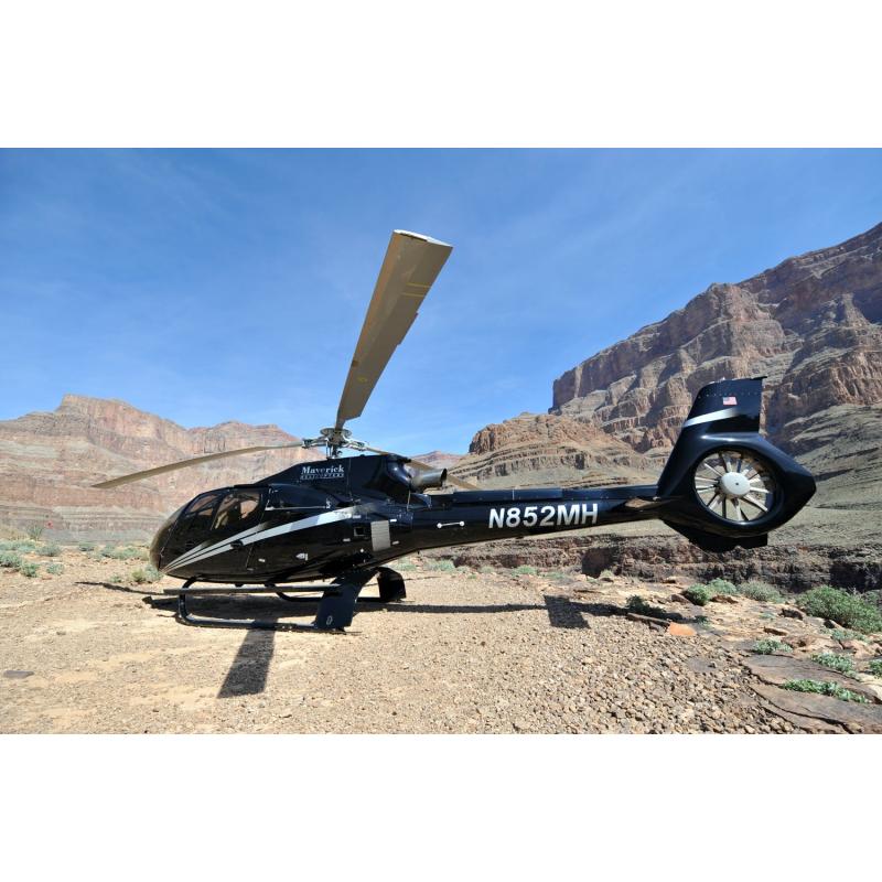 Grand Canyon landing helicopter flight champagne toast from Las Vegas