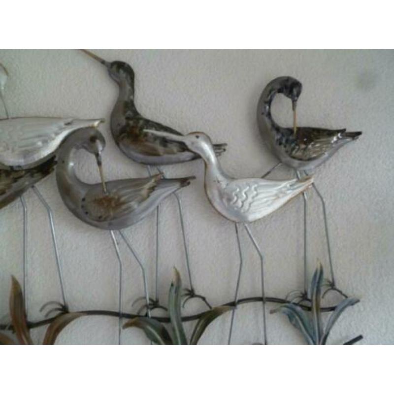 metalen wanddecoratie wadvogels metaal ijzeren muurdecoratie