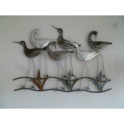metalen wanddecoratie wadvogels metaal ijzeren muurdecoratie