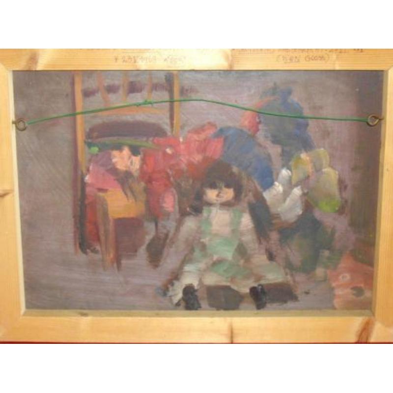 Stilleven OLIEVERF Klassiek 38x51 cm Poppen Schilderij Toom