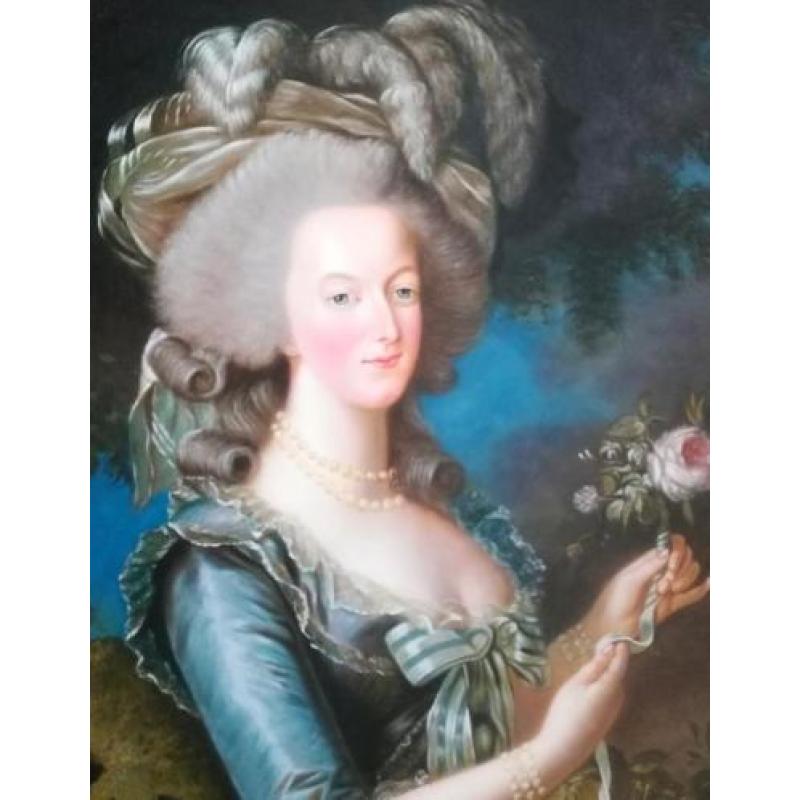 Olieverfschilderij 'Marie-Antoinette à la Rose' (1783 kopie)
