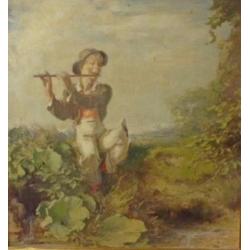 ==Gustav Eyer 1887-1946==fluitspelende jongen in landschap==