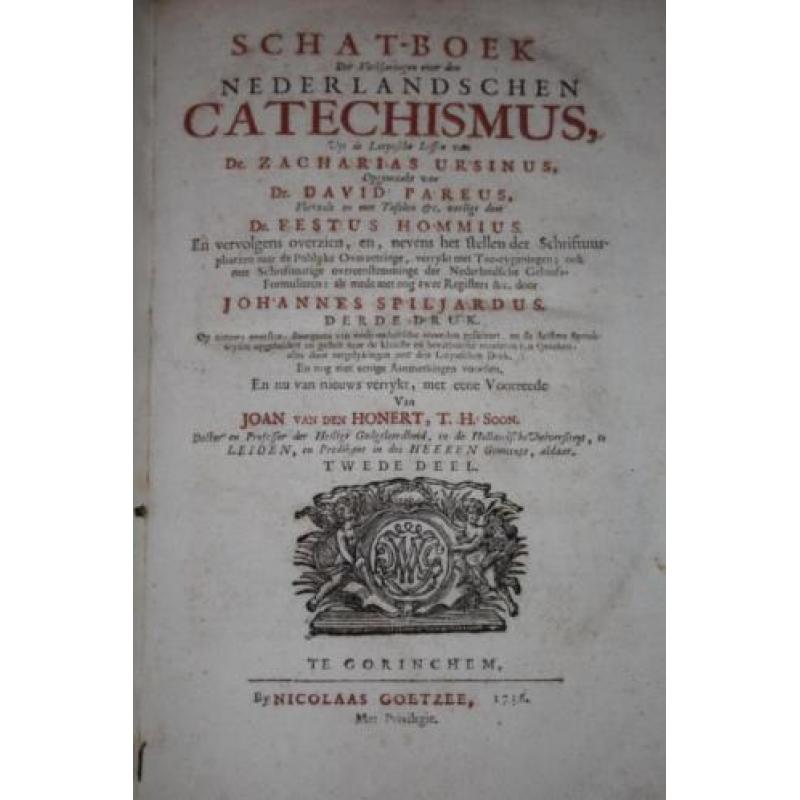 Zacharias Ursinus - Schat-boeck, twee delen compleet (1736)