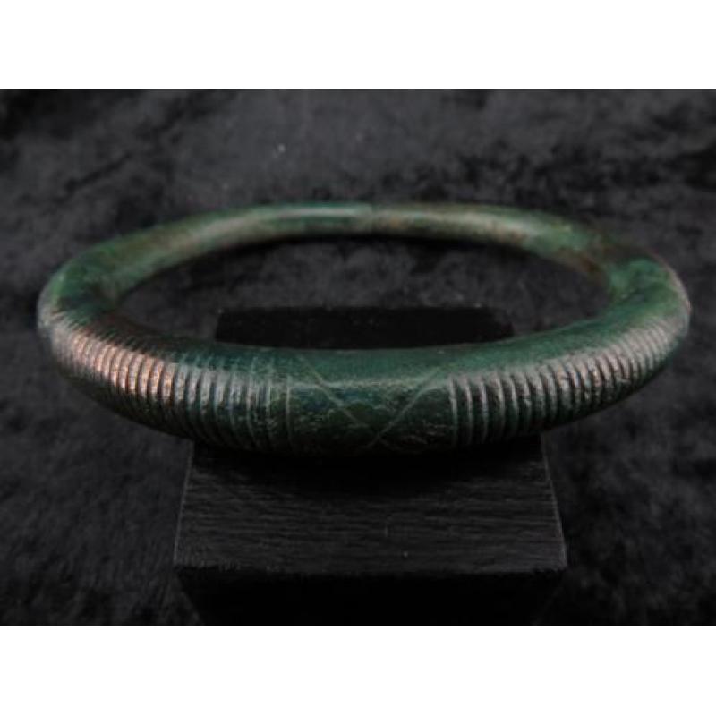 Bronze age decorated massive bronze bracelet