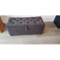 Hocker met deksel antraciet kleur nieuw