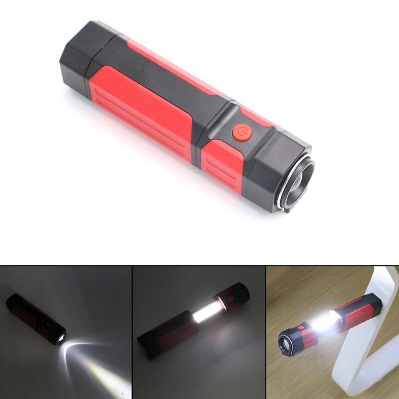 Multifunction COB Retractable Emergency Lights LED Flashlight with Magnetic Tail