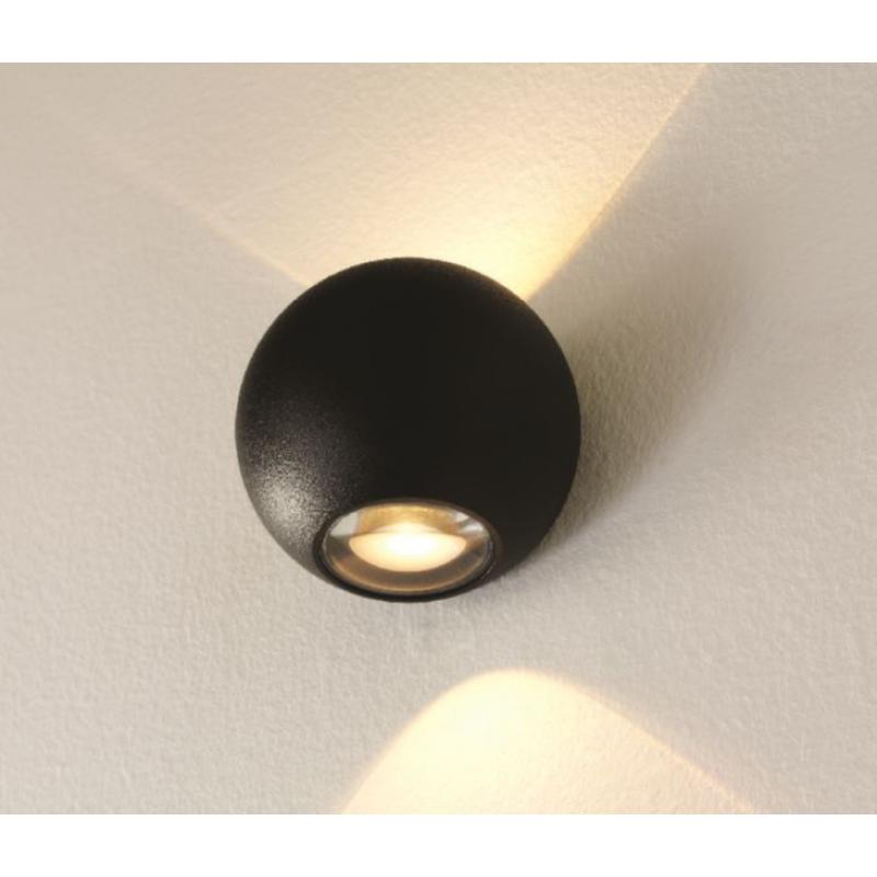 LED VERLICHTING Wandlamp LED Denver ZWART IP54