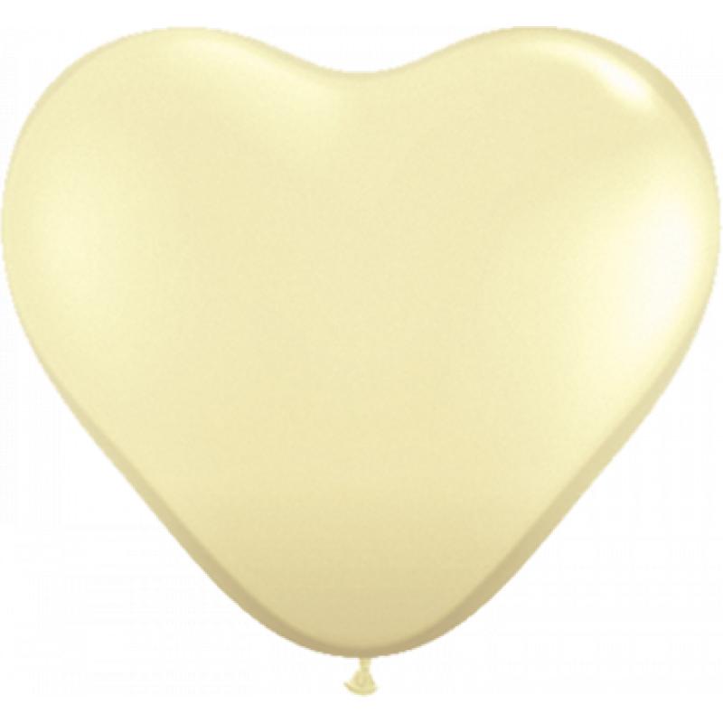 Qualatex Fashion Ivory Silk Latex Heart 6in 15cm