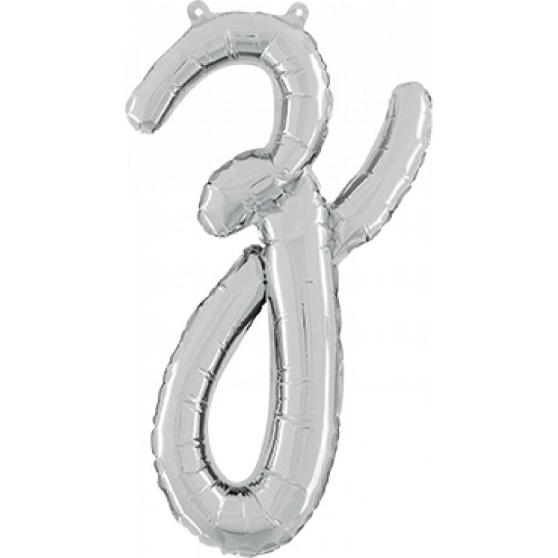 Z Script Silver Foil Letter 14in 36cm