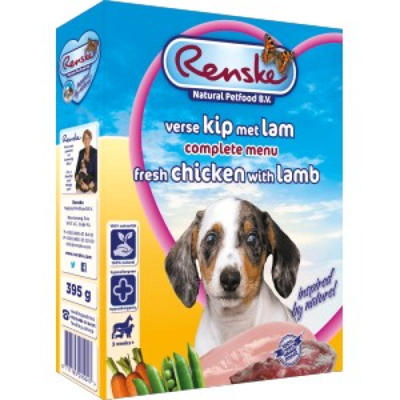 Hondenvoer Renske Renske Vers Pup Junior Kip en Lam hondenvoer 4 trays (40 x 395 gram)