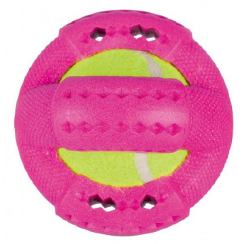 Trixie Drijvende Ringen met Tennisbal voor de hond Per stuk Trixie Hond Speelgoed