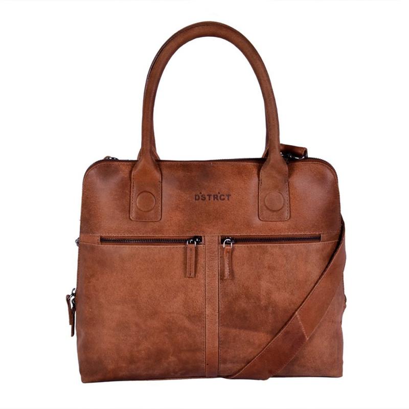 DSTRCT Fletcher Street Dames Laptop Bag Cognac 11.6 inch DSTRCT laagste prijs