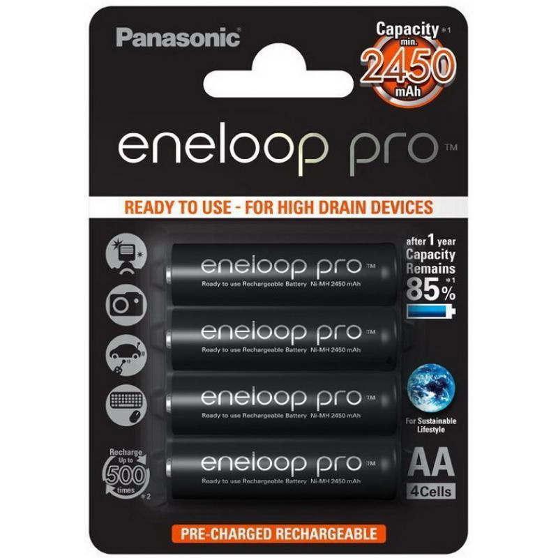 Panasonic 4 x AA Panasonic Eneloop Pro batterijen 2500mAh Batterijen en opladers
