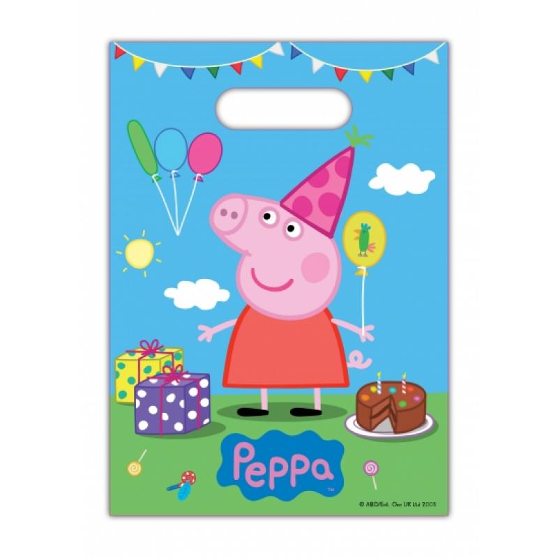 Kinderfeestjes Peppa Big feestzakjes 8 stuks