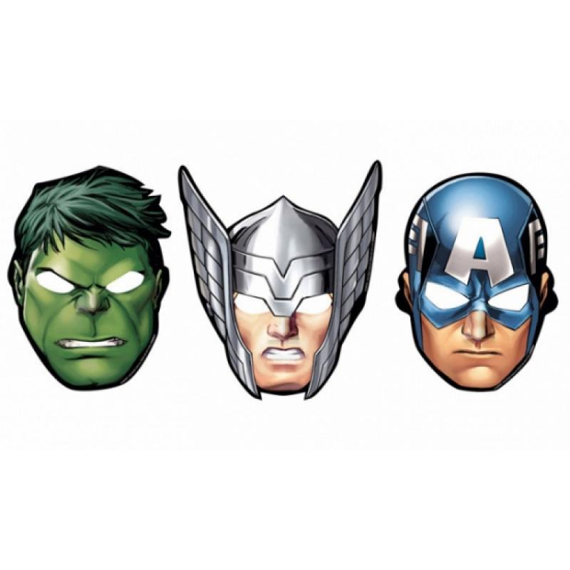 The Avengers feest maskers 8 stuks AlleKleurenShirts Feest Maskers