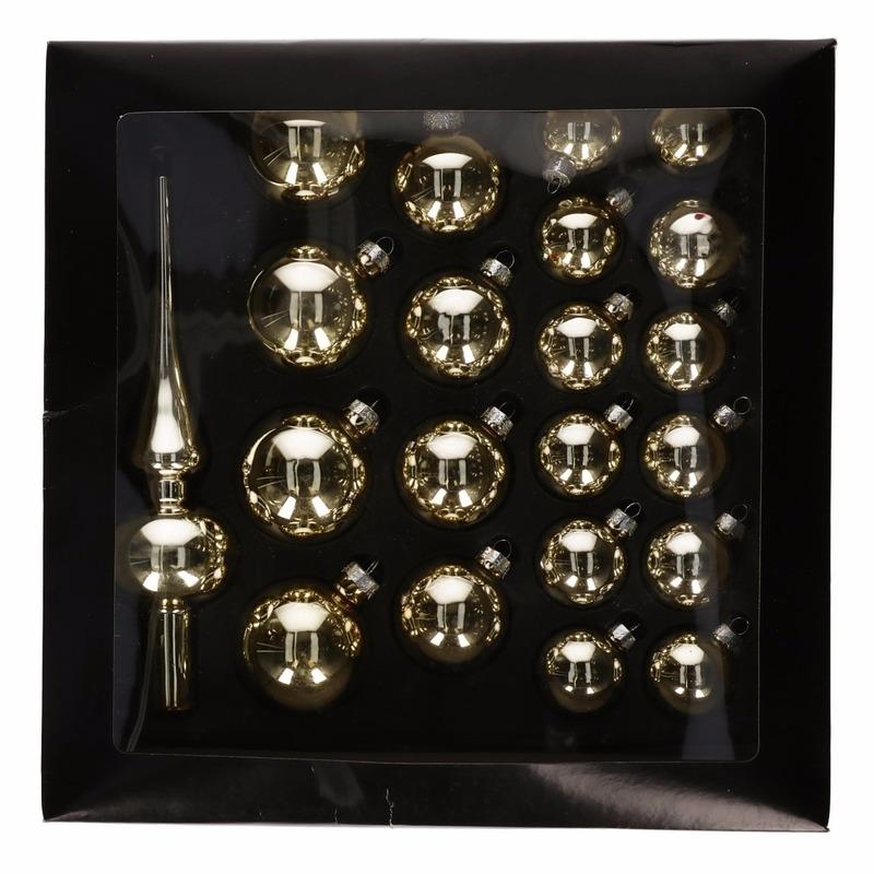 Geen Gouden kerstballen set 21 stuks Kerst feestartikelen