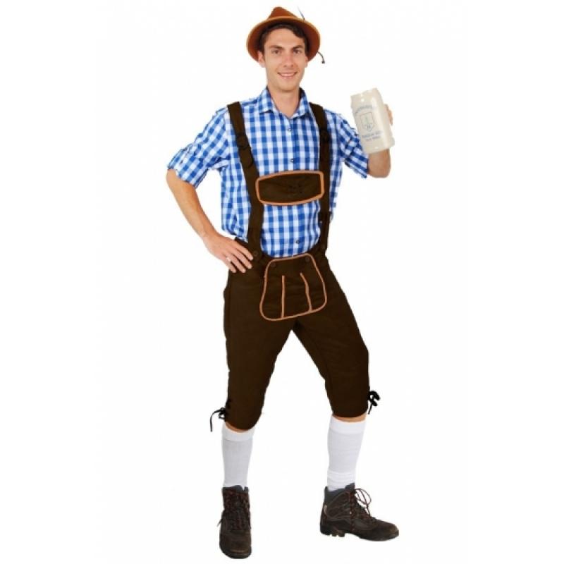 Geen Bierfeest broek Andreas donkerbruin Oktoberfest kostuums