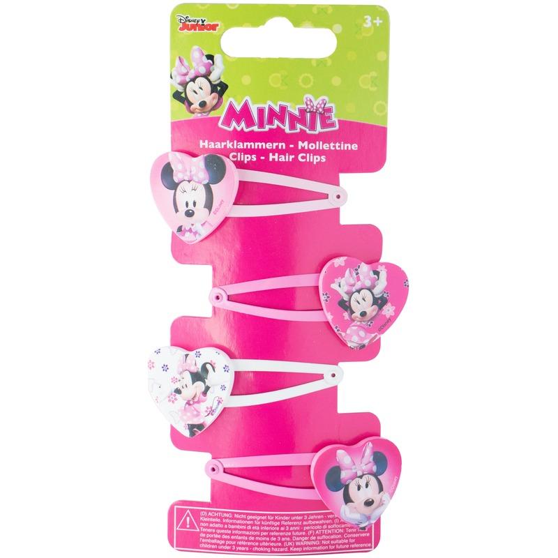 4x Disney Minnie Mouse haarspeldjes voor meisjes Disney Kleding accessoires