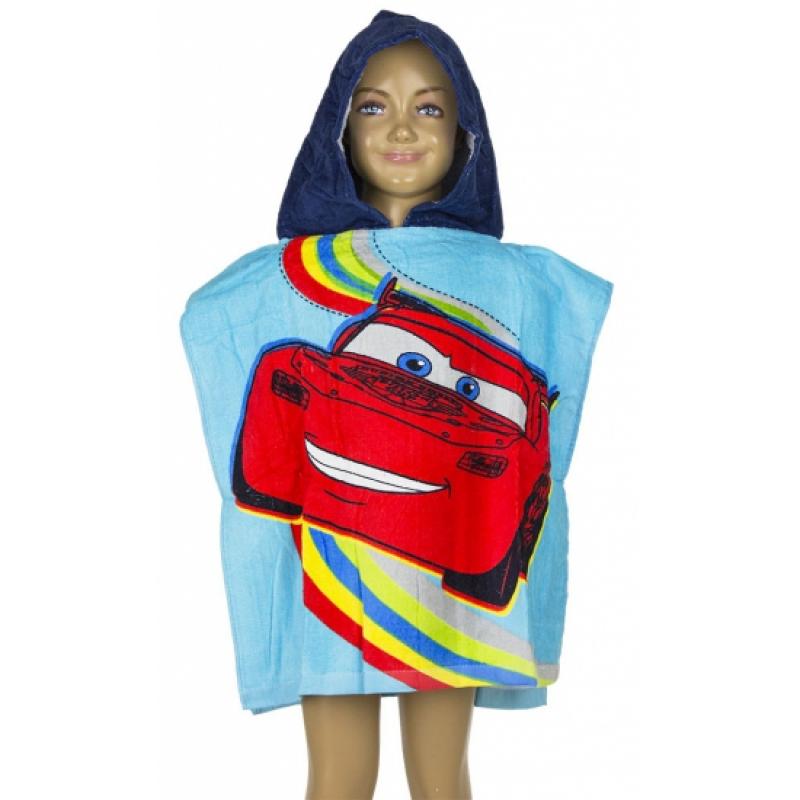 Kleding accessoires Disney Cars badcape met blauwe capuchon