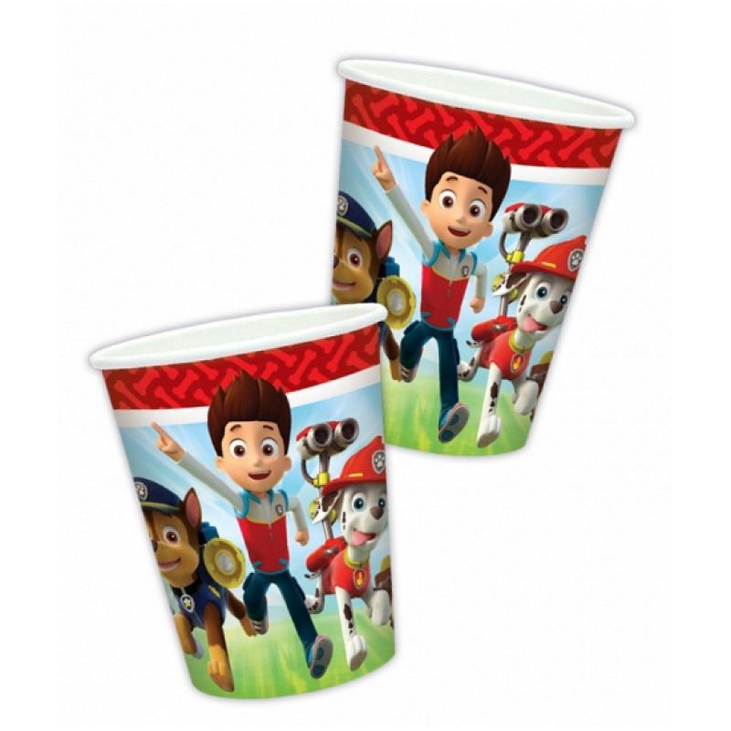 Kinderfeestjes Paw Patrol thema feest bekers 8 stuks