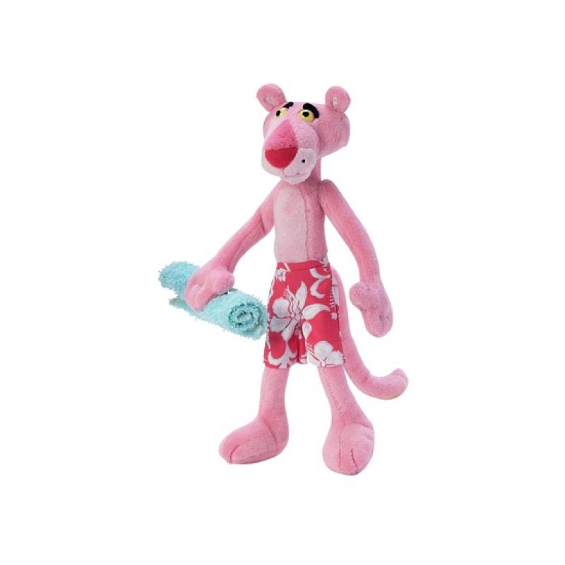 Cartoon knuffels Pink Panther Pink Panther verkleed als strandgast